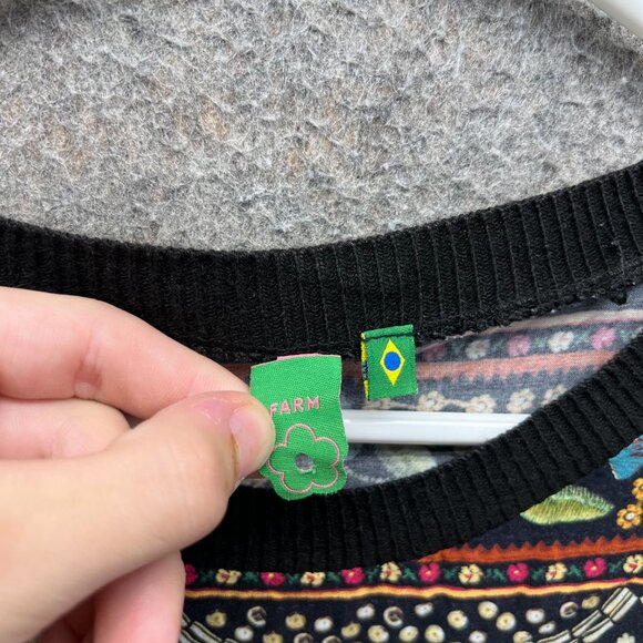 FARM Rio Black Graphic Short Sleeve T-Shirt - Picture 5 of 12